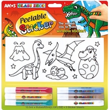 Amos Cam Boyama Seti Peelable Stıcker 6 x 10.5 ML Çok Renkli