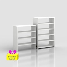 Kenzlife Ayakkabılık Goya Byz 180 70 30 Arkalıksız Ayakkabı Ofis Dolabı İki Bölme + Tekli Duvar Rafı Hediyeli Beyaz