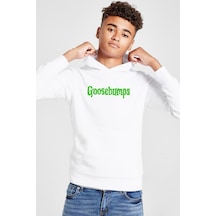 Tshirthane Goosebumps Lettern Beyaz Çocuk 3ip Kapşonlu Sweatshirt 001 Beyaz