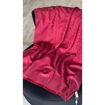 C Desen Yün İpek Şal İnce Kumaş Çift Taraflı Silk Scarfs Bordo