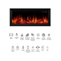 Magel 160 - Isıtmasız Elektrikli Şömine Sınırsız Renkli Metal Çerçeveli