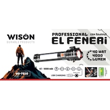 Wison Ws-7510 40w 10000 Mah 4000 Lüm Professıonal El Feneri Siyah