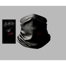 Buffalo Siyah Beyaz Tasarımlı Motorcu Çok Amaçlı Outdoor Boyunluk Unisex Bandana Siyah