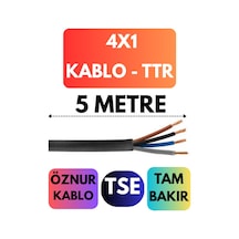 Öznur 4x1 Ttr Kablo Metre Seçenekli Siyah - 5 Metre