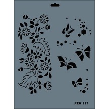Rich New Seri N-117 Stencil 35x25 Cm - Elwm-287590 Renkli