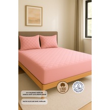 %100 Pamuk Renkli Kapitone Yatak Koruyucu Alez Çarşaf