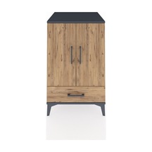 Kronos Komodin 3 Raflı Tek Çekmeceli 2 Kapaklı 60x59x96 Antrasit-çam Antrasit