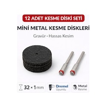 Senbang Gravür Metal Kesme Mini Disk Seti 32x1 Mm Dremel Uyumlu Kesme Diski 12 Parça