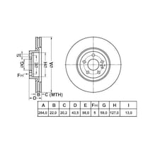 MGA 50120 Fren Diski Ön Doblo 10- Practıco 10- / 147 00- 156 97- 164 Spıder 95- / Combo 12- Havalı 284Mm