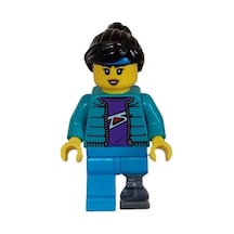 Lego Minifigür Skateboarder Female Dark Azure Legs With Prosthetic Leg Cty1628