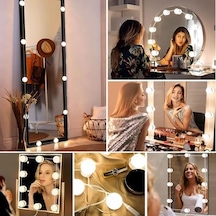 Akynite Ayna Işıkları 10 Hollywood Tarzı Ampul, Mükemmel Gizli Tel, 3 Renk Ve 10 Yoğunluk Ayarlanabilir, Ampul Makyaj Aynası Çıkartma, Makyaj Aynası İçin Led Işıklar Açık Gri