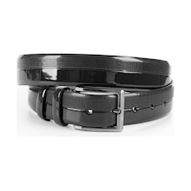 Deepsea Siyah Yarı Desenli Rugan Erkek Kemer 1801310 Siyah