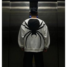 Startmore Erkek Beyaz Örümcek Baskılı Oversize Bisiklet Yaka Sweatshirt Tyc10zvspn1694928 Siyah