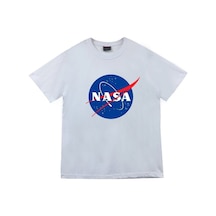 Stoned&Fame Unisex Beyaz Nasa Baskılı T-shirt Beyaz
