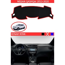 808 Group Nissan Qashqai 2013-2020 İçin Uygun Torpido Koruma Halısı Siyah Kenar Renk Kırmızı
