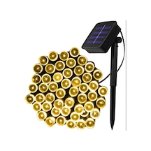 Sge Teknoloji Güneş Enerjili 100 Led 12 Metre Sarı Renk Bahçe Ayd Çok Renkli