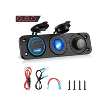 Xuweiwei Clelo 12v Araç Için 1 Set Çift Usb Ve Type-c Şarj Led Ekranlı Rv Tekne Ve Araçlar Için Hızlı Şarj Bağımsız Açma Kapama Düğmeli 12v 24v Araçlar Için Uygun