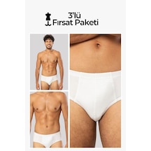Erdem Beyaz 3'lü Penye Slip 13003 Beyaz