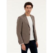 Cacharel Açık Kahverengi Slim Fit Kaşmir Ceket