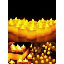 Rkmstore Tealight Led Mum 24 Lü Sarı Işıklı Dumansız Pilli Mum Seti Piller Dahil Diğer