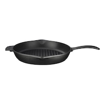 Lava Döküm Yuvarlak Izgara Tava Çap Ø 28cm. Döküm Demir Yekpare Saplı Çap Ø 28cm. Siyah