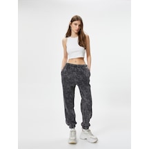 Koton Jogger Eşofman Altı Soluk Efektli Batik Desenli Cepli Beli Lastikli Rahat Kalıp Antrasit 4sal40058ık 4SAL40058IK931 Antrasit