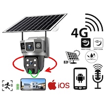 4g Solar Ptz 3 Görüntü Kamera-6.0mp 6 Adet Çift Çekirdekli Led