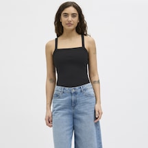 Jack & Jones Kadin Kare Yaka Kolsuz Üst - Fifi - 12271270 Siyah