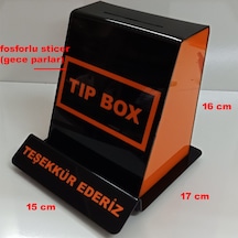 Tip Box Bahşiş Kutusu, Sadaka Kutusu ve Kumbara Turuncu-Siyah Pleksi Malzeme