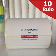 Termal Etiket 100X75 - Barkod Etiket 10 Rulo 3.500 Adet