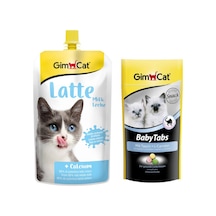 Gimcat Latte Calcium Pouch Kedi Sütü 200 ML + Baby Tabs Yavru Kedi Ödül Tableti 40 G