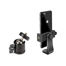 Telefon Tripod Tutucu Başlık + Tripod 90 Yönlendirme Aparatı 360 Derece Dönebilen Başlık Tüm Tripodlara Uyumlu Metal Mafsal Aparatı P231 P231 Telefon Tutucu + Mafsal Belirtilmemiş