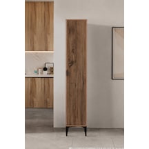 Arden Tek Kapaklı Çok Amaçlı Mutfak/kiler Dolabı 35x190x37 Cm Beyaz Modern Tasarım Çam