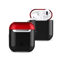 Newface Apple Airpods Uyumlu  2 2.nesil 3in1 Kılıf - Siyah-kırmızı