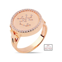 Kuyumcudukkanı Zirkontaşlı"yay Burcu"yüzük-10433-r-sagıt Rose Gold