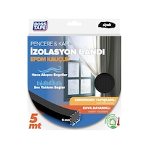 Epdm Kauçuk Pencere Kapi Izolasyon Bandi, 5mm X 15mm X 5mt Boyut, Siyah 0.05 M