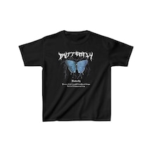 Çocuk Kız Baskılı T-shirt - Siyah