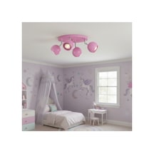 Gu10 Duy 4 Lü Küre Şeker Pembe Bebek Odası Led Spot Avize Os Ram Tasarruflu Ampül Çocuk Odası Avize Siyah