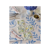 Ve Kuş Desenli Doğal Taş Bardak Altlığı 4 Lü Set Yazlık Sunum Ürünü Diğer