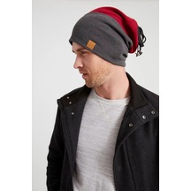 Erkek Genç Best Of Parçalı Şapka Bere Spor, Rahat, Pamuklu Termal Kumaş - Standart / Kırmızı Füme Kırmızı Füme
