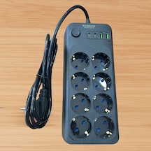 Buffer Akım Korumalı Termal Uzatma Kablosu 8 Priz, 2 Usb Ve 2 Type-c Girişli, Güçlü Çoklu Priz 0