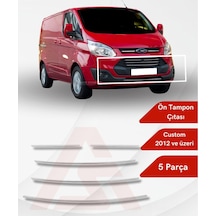 Ford Custom 2012-2017 Ön Tampon Çıtası Krom 5 Prç. P.çelik