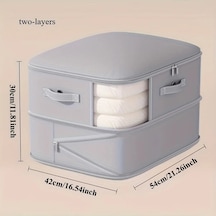 Xuweiwei 2 Katmanlı Gri Fermuarlı Büyük Tasarruf Saklama Çantası Seygi Gri