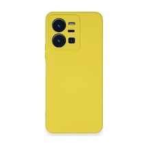 Vivo Y35 Uyumlu Kılıf Nano İçi Kadife Silikon - Sarı