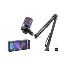 Hadron Me6s35b Gaming Rgb Mikrofon Seti Boom Mikrofon Kolu Type-c 192khz 24bit Siyah Kdo