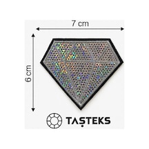 Ütülenebilen Veya Sticker Olarak Kullanılabilen Gümüş Işıltılı Elmas Patch