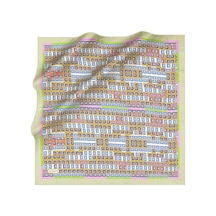 Geometrik Desenli Cacharel Twill Eşarp Pembe-yeşil Pembe-yeşil