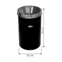 Paslanmaz Metal Kapalı Tip Çöp Kovası 42 Litre