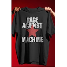 Rage Against Machine Rock Metal Müzik Grubu Baskılı Unisex Oversi Siyah