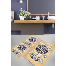 Propeller 3 Lü Set Djt Banyo Halısı Kaymaz Tabanlı Klozet Takımı Paspas Seti Çok Renkli